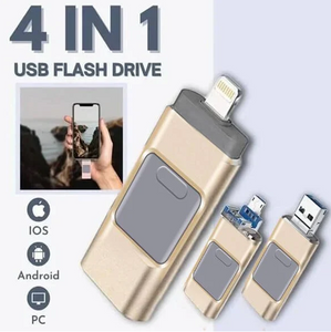 4 In 1 High Speed USB Flash Drive For iPhone, iPad, Android, PC & More Devices