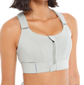 Jade Jagger Top Yoga Vest Front Zipper Plus Size Adjustable Strap Gym Fitness Bras