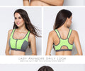 Alexa Chung High Impact Sports Bra Zipper Yoga Bras Shockproof Push Up Brassiere